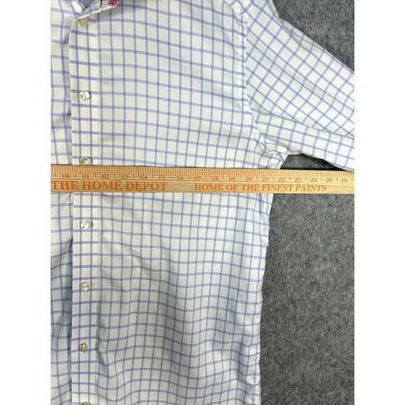 ETON Contemporary Fit Dress Shirt 41/16 Large Gingham Floral Flip Cuff - Picture 12 of 13